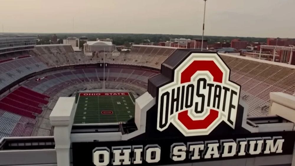 Aerial shot of Ohio State's football stadium.