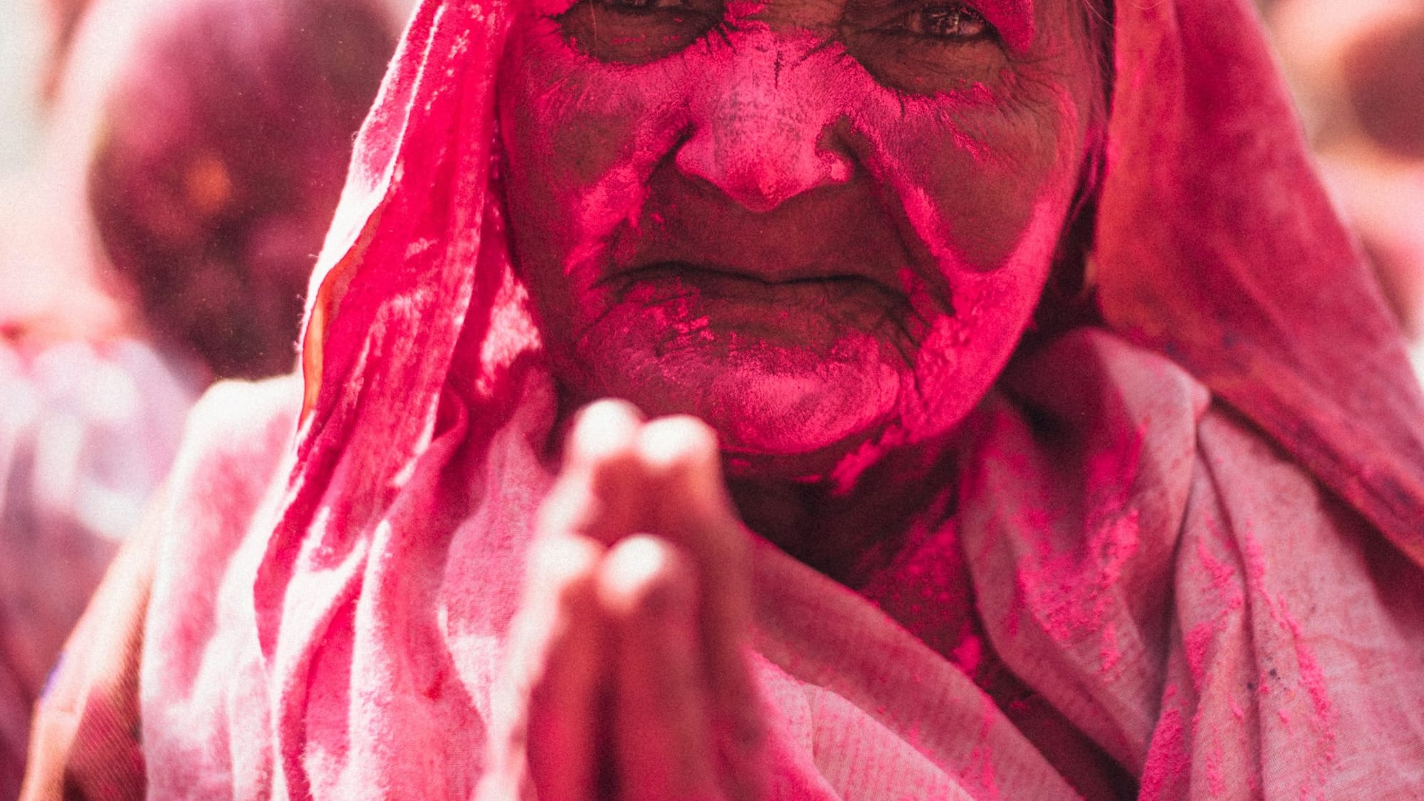 woman celebrating Holi