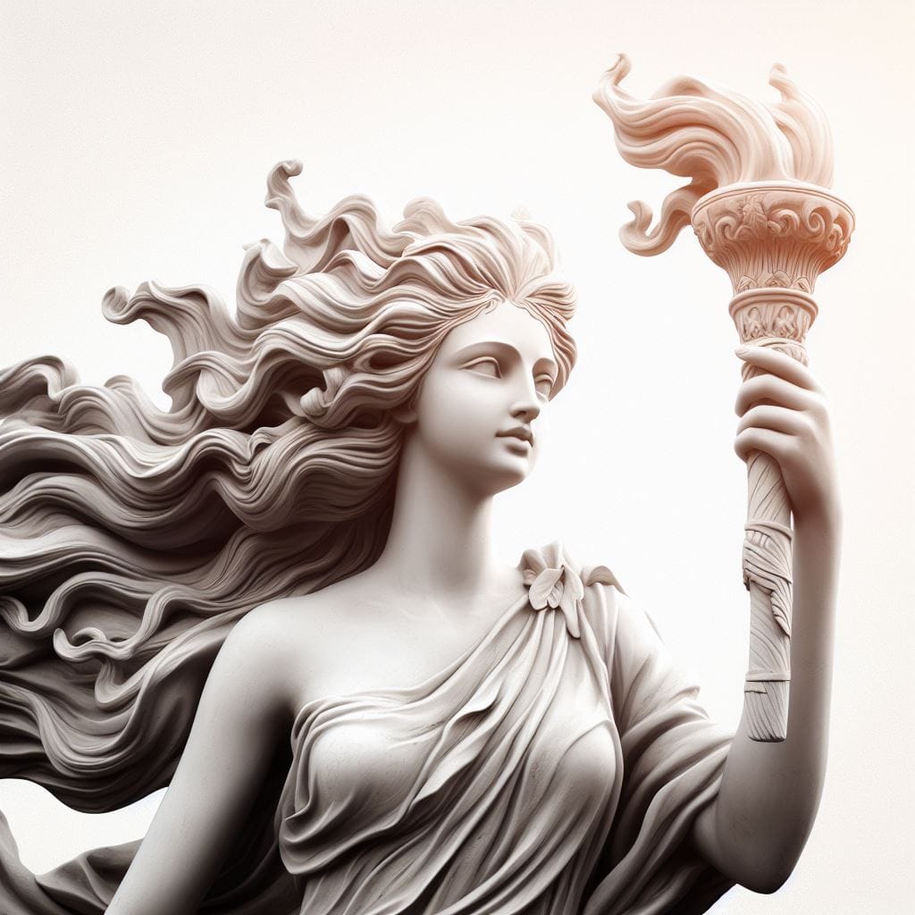 AI Generated Image of a Female Statue