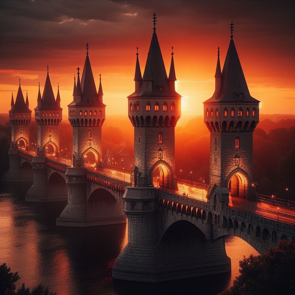 AI Generated Image of a Historic Bridge