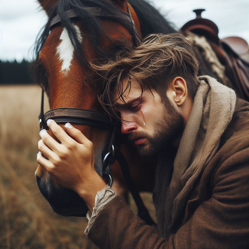 AI Generated Image of a Man and a Horse