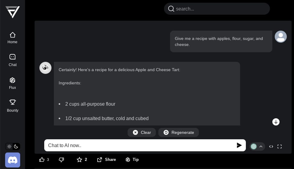 Creating a recipe with KitchenAI AI recipe generator