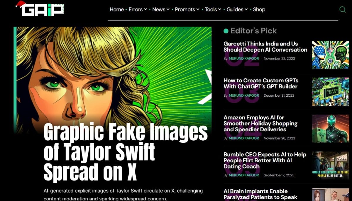 Screenshot of GreatAiPrompts AI Blog