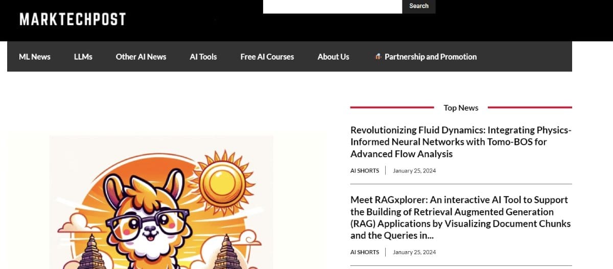 Screenshot of MarkTechPost AI Blog