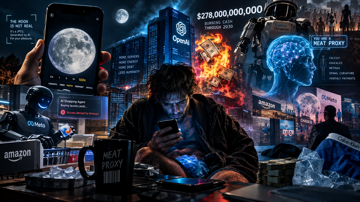 C:\LimeWire\Shared: Issue 03. The Meat Proxy Syndrome, Fake-Ass Moons, OpenAI Torching $278 Billion, and Captain LimeWire Nuking Roblox Out of Pure Spite.
