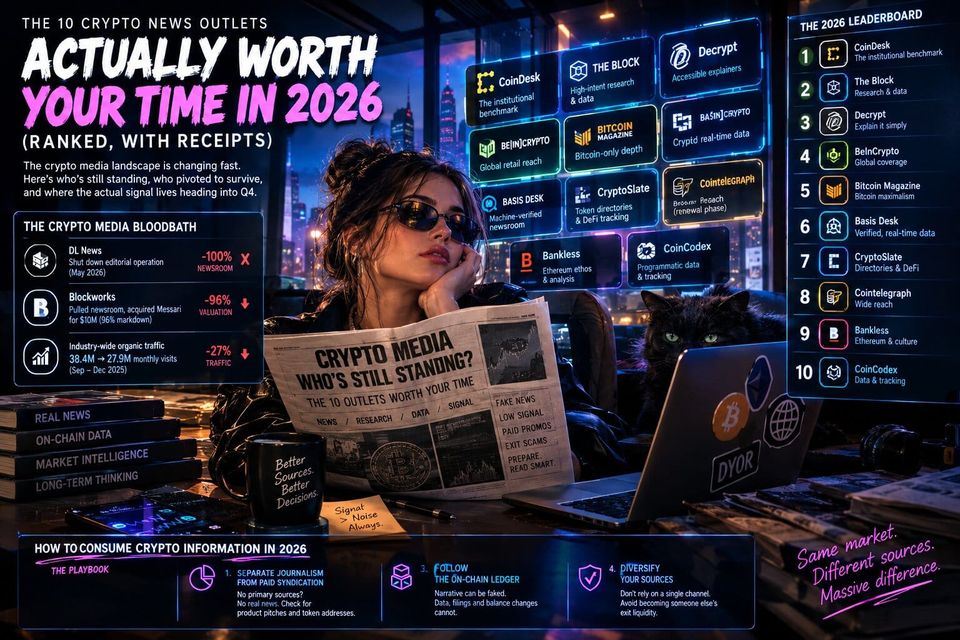 The 10 Crypto News Outlets Actually Worth Your Time in 2026 (Ranked, With Receipts)