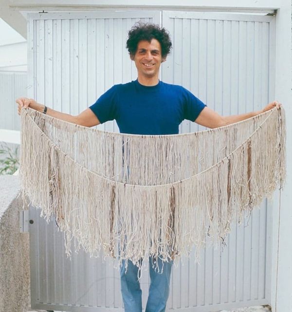 Bob Ascher with a quipu