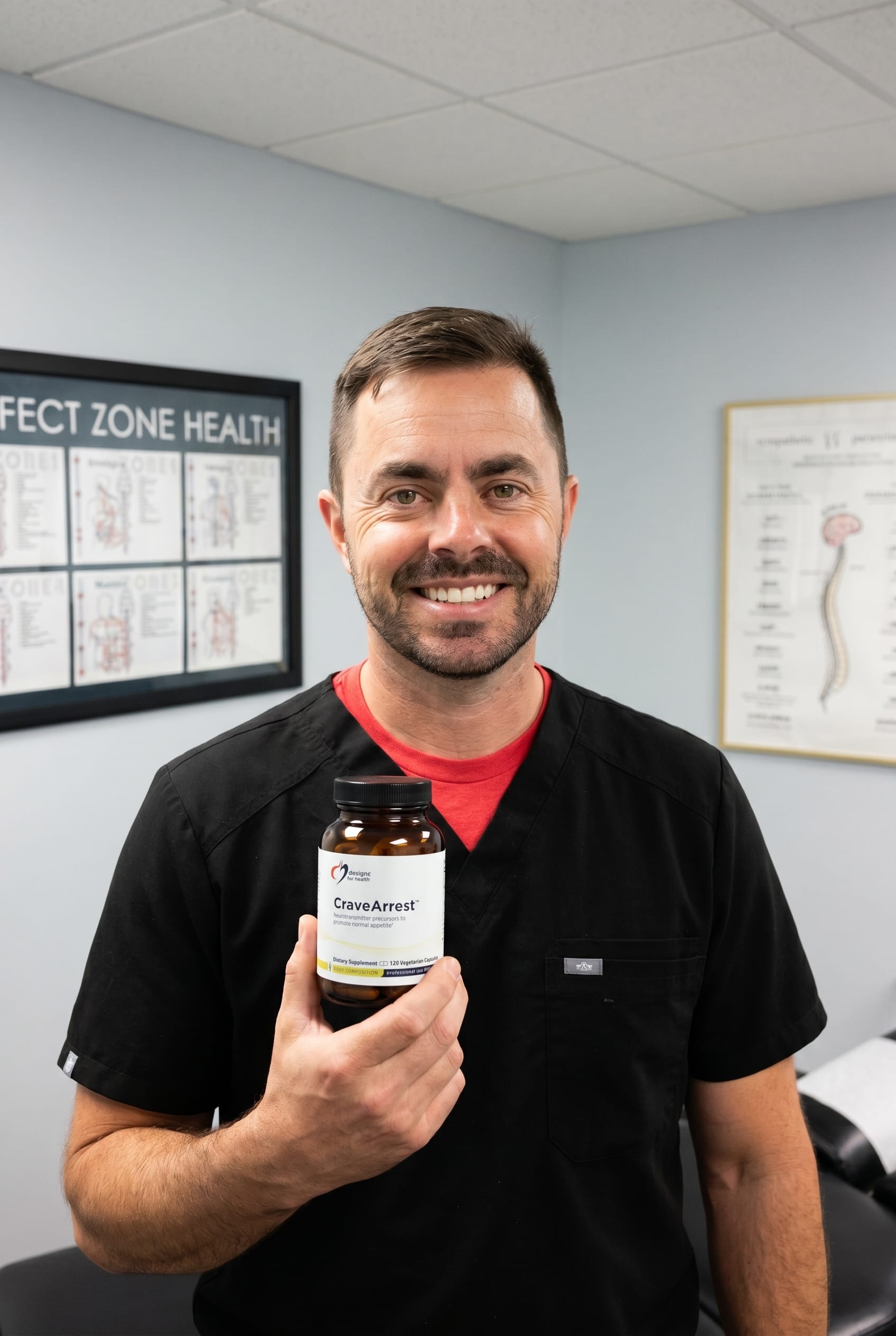 Dr. Bell holding CraveArrest