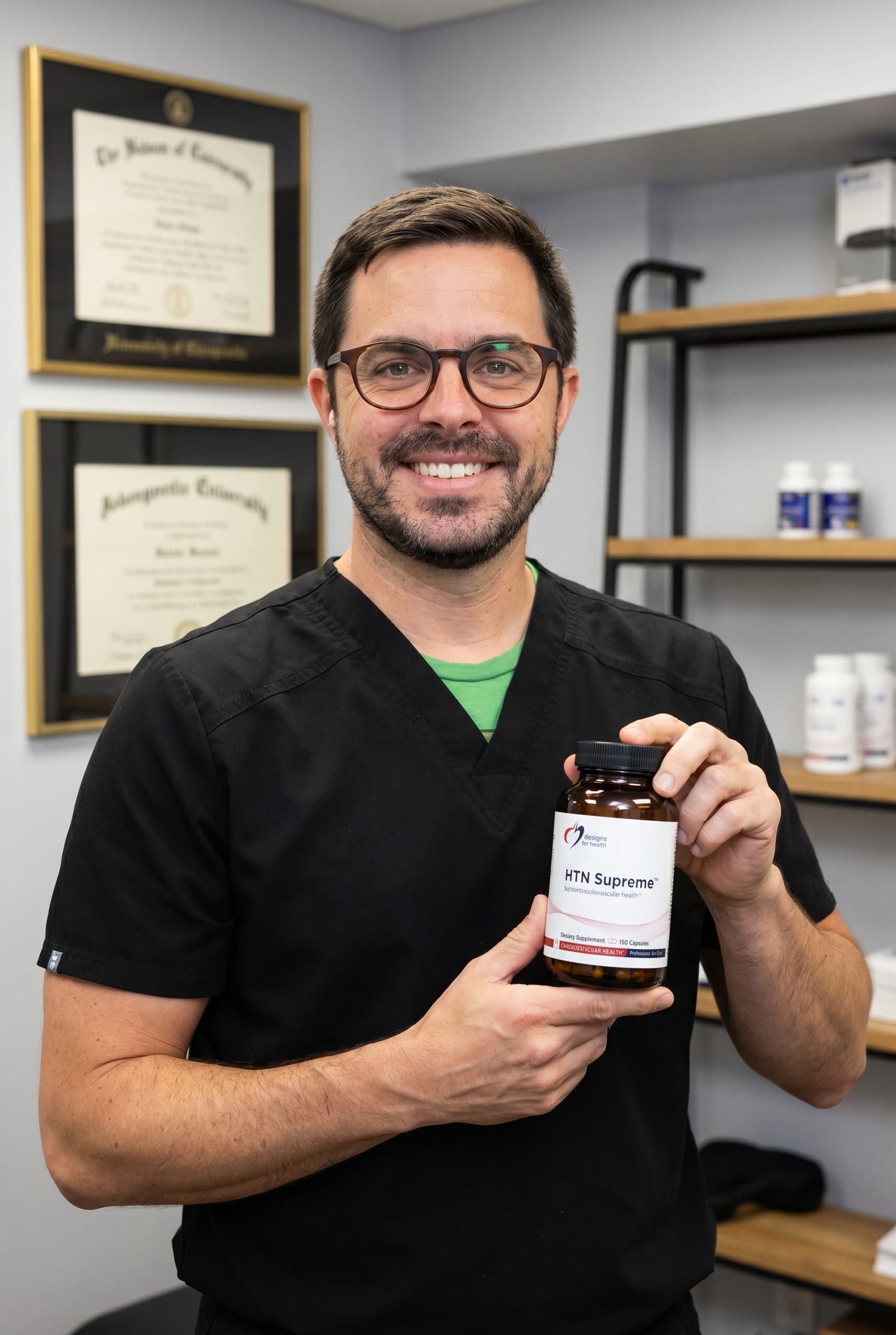 Dr. Bell holding HTN Supreme