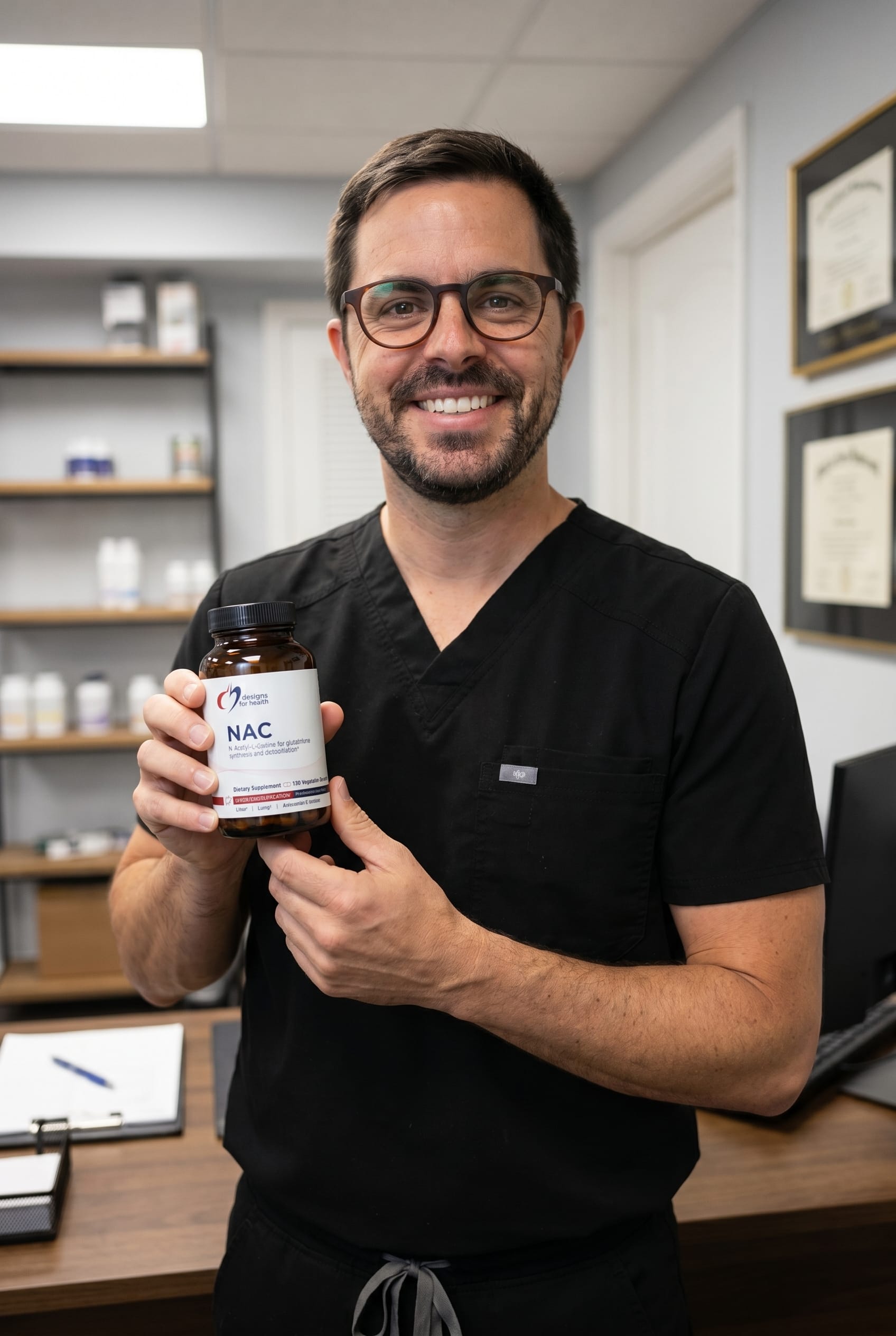 Dr. Bell holding NAC