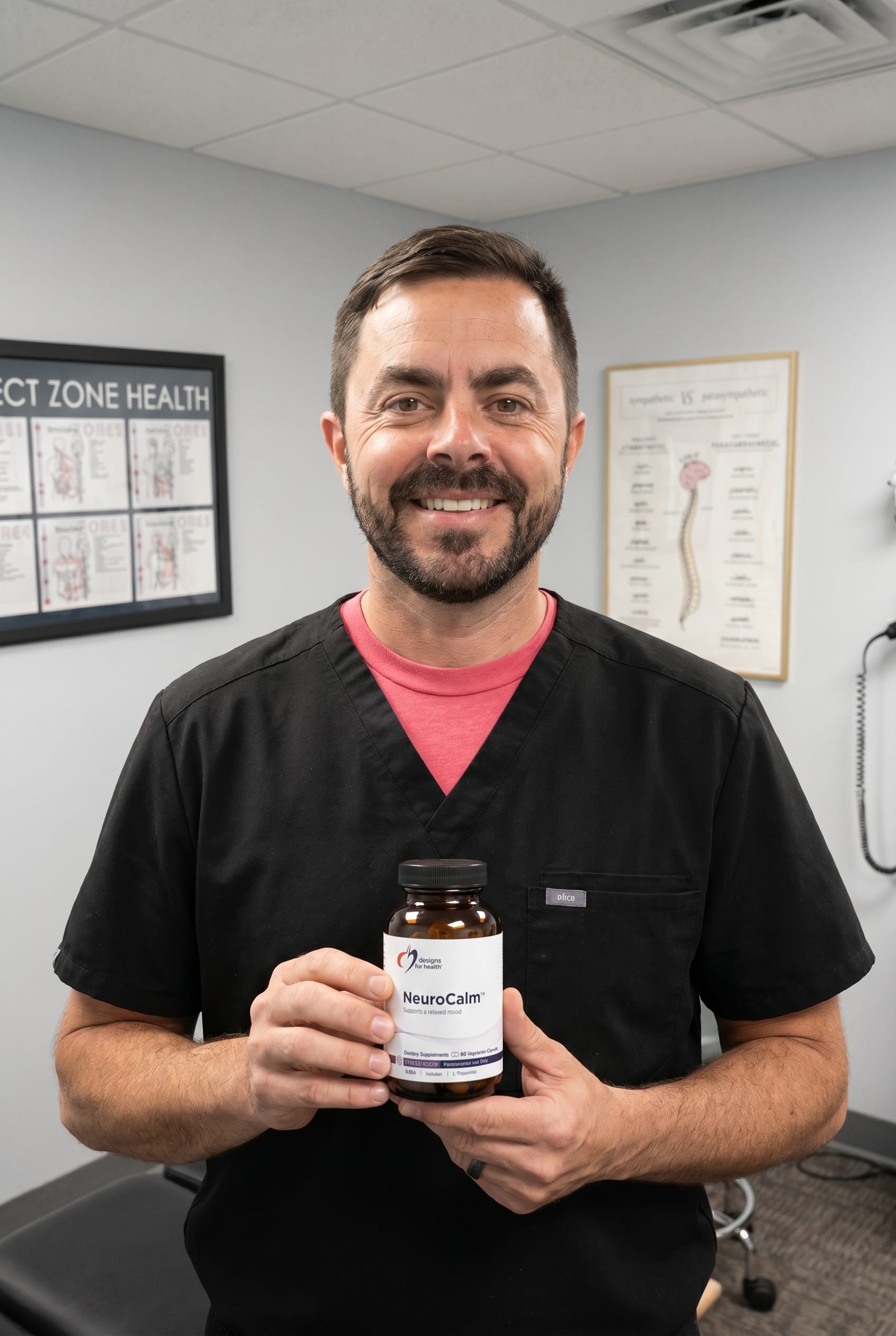 Dr. Bell holding NeuroCalm