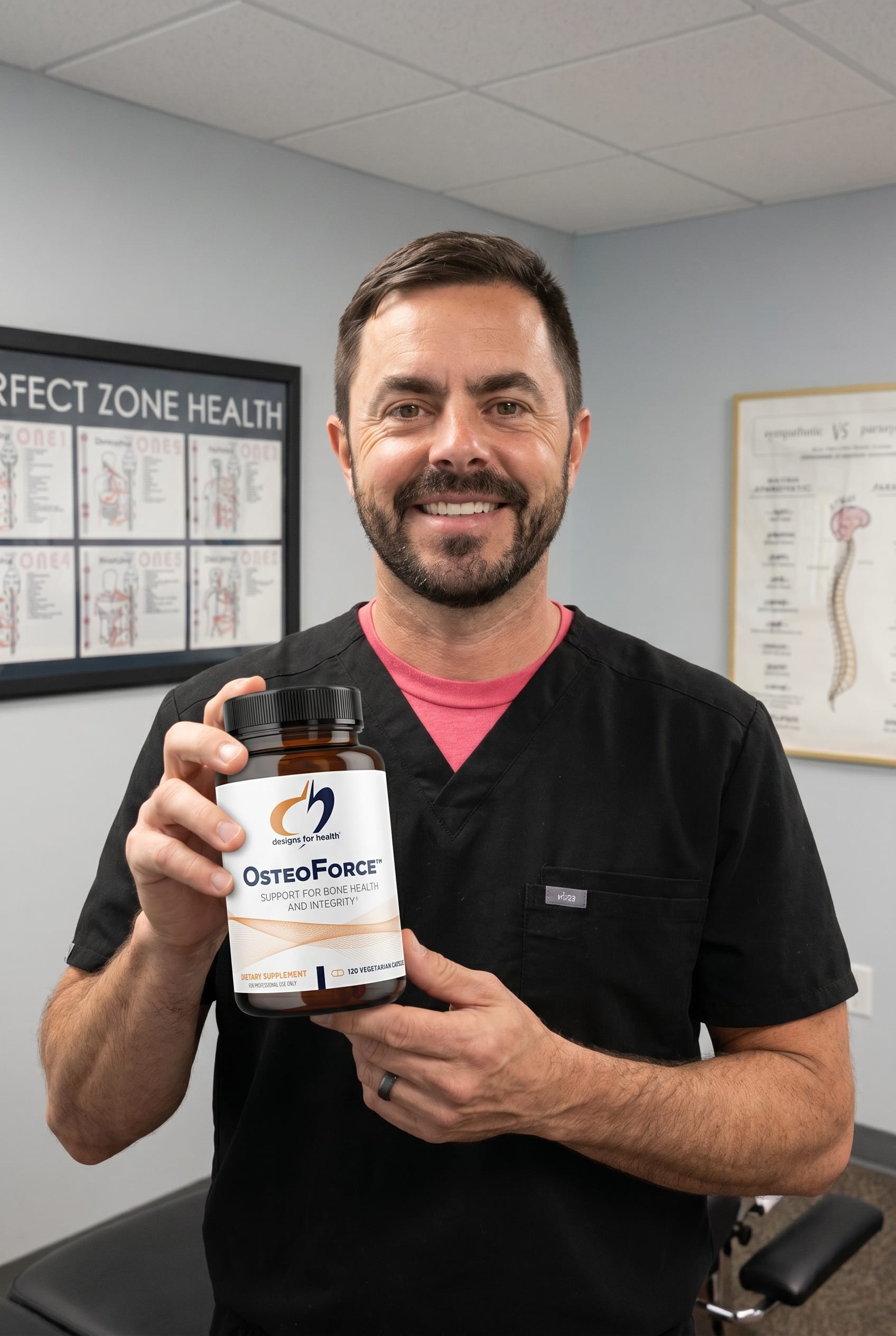 Dr. Bell holding OsteoForce