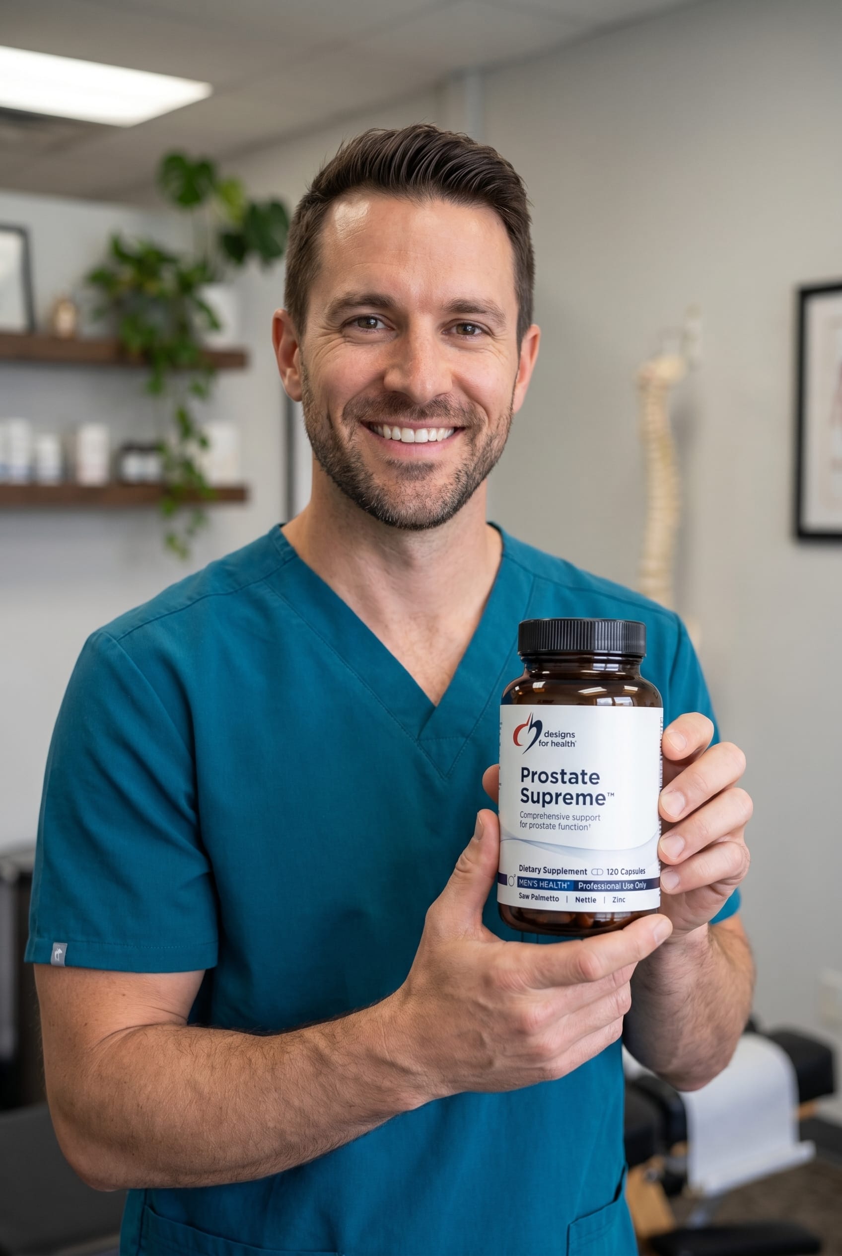 Dr. Bell holding Prostate Supreme