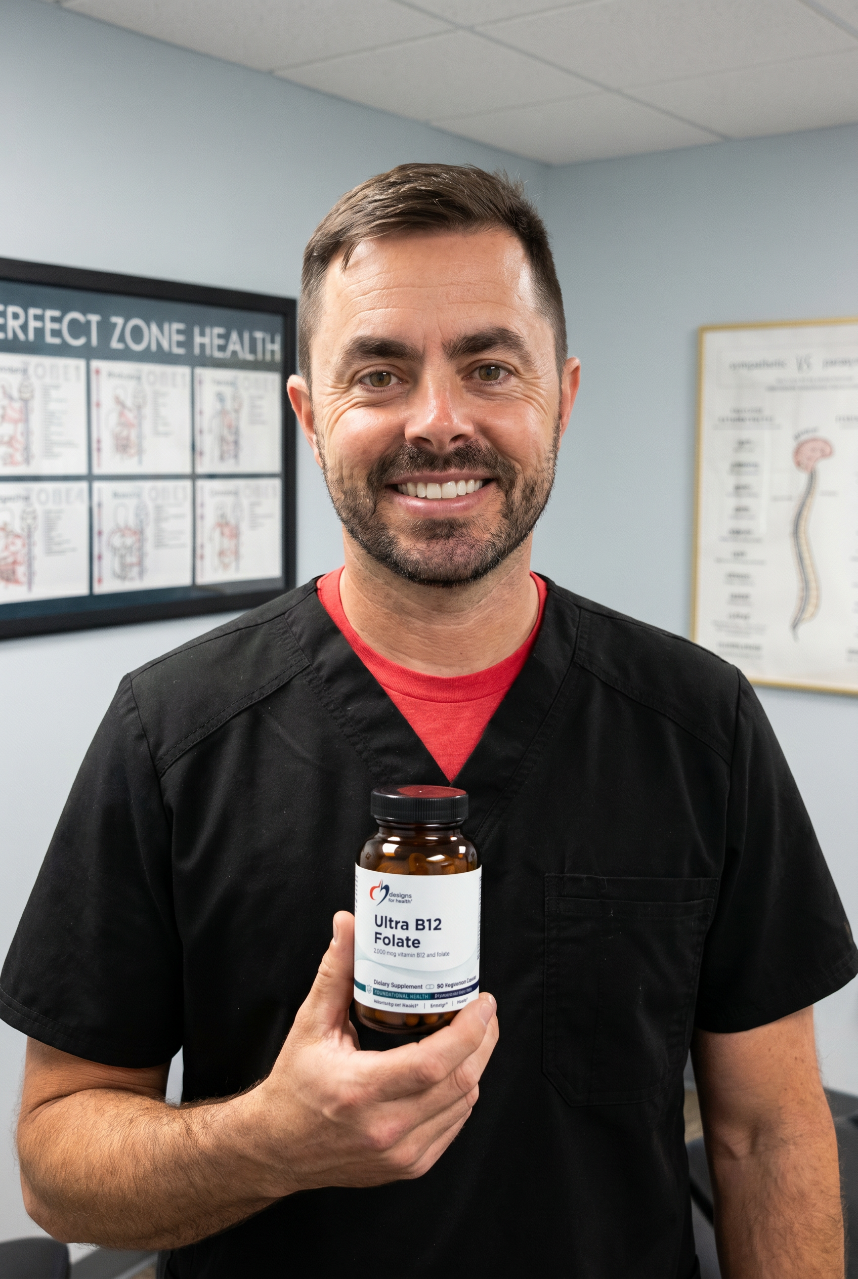 Dr. Bell holding ultra-b12