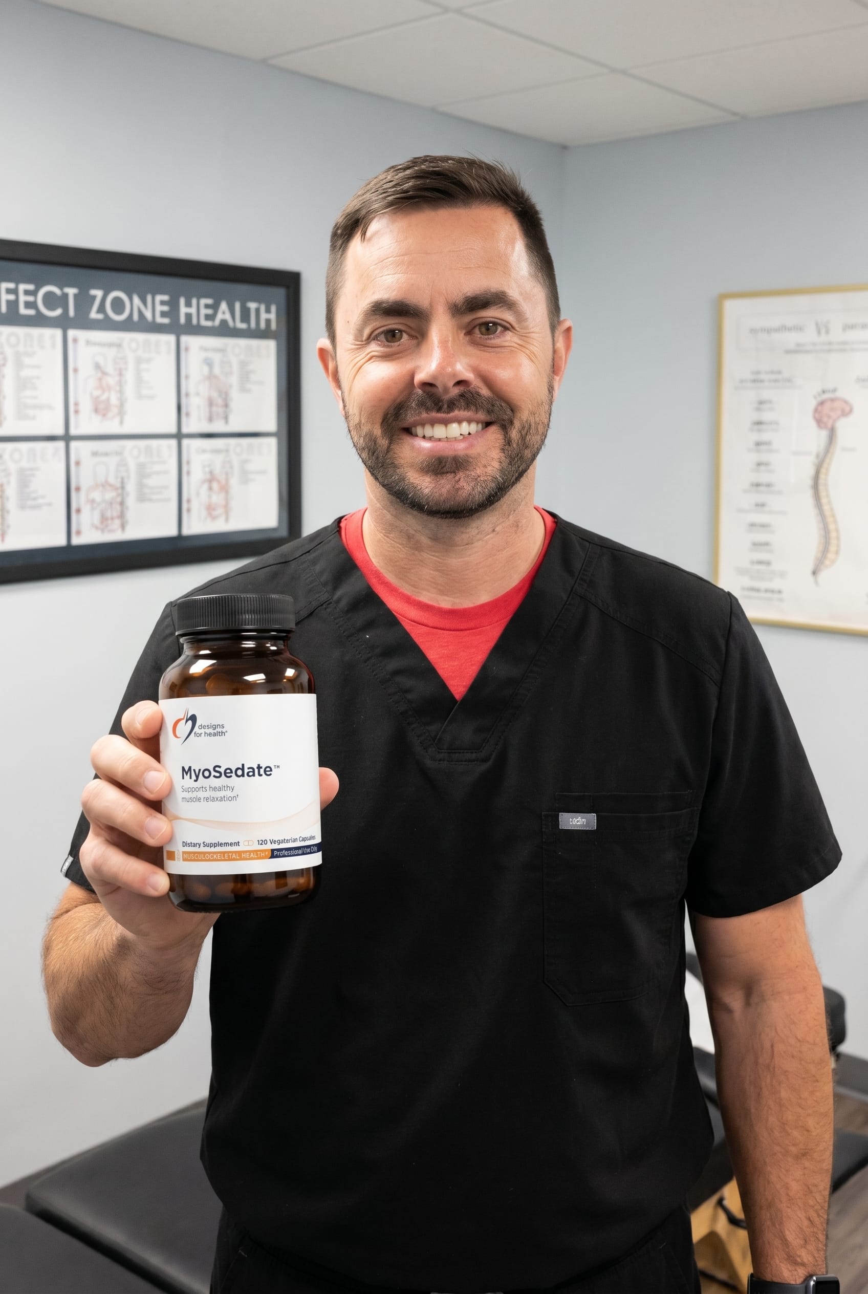Dr. Bell holding MyoSedate