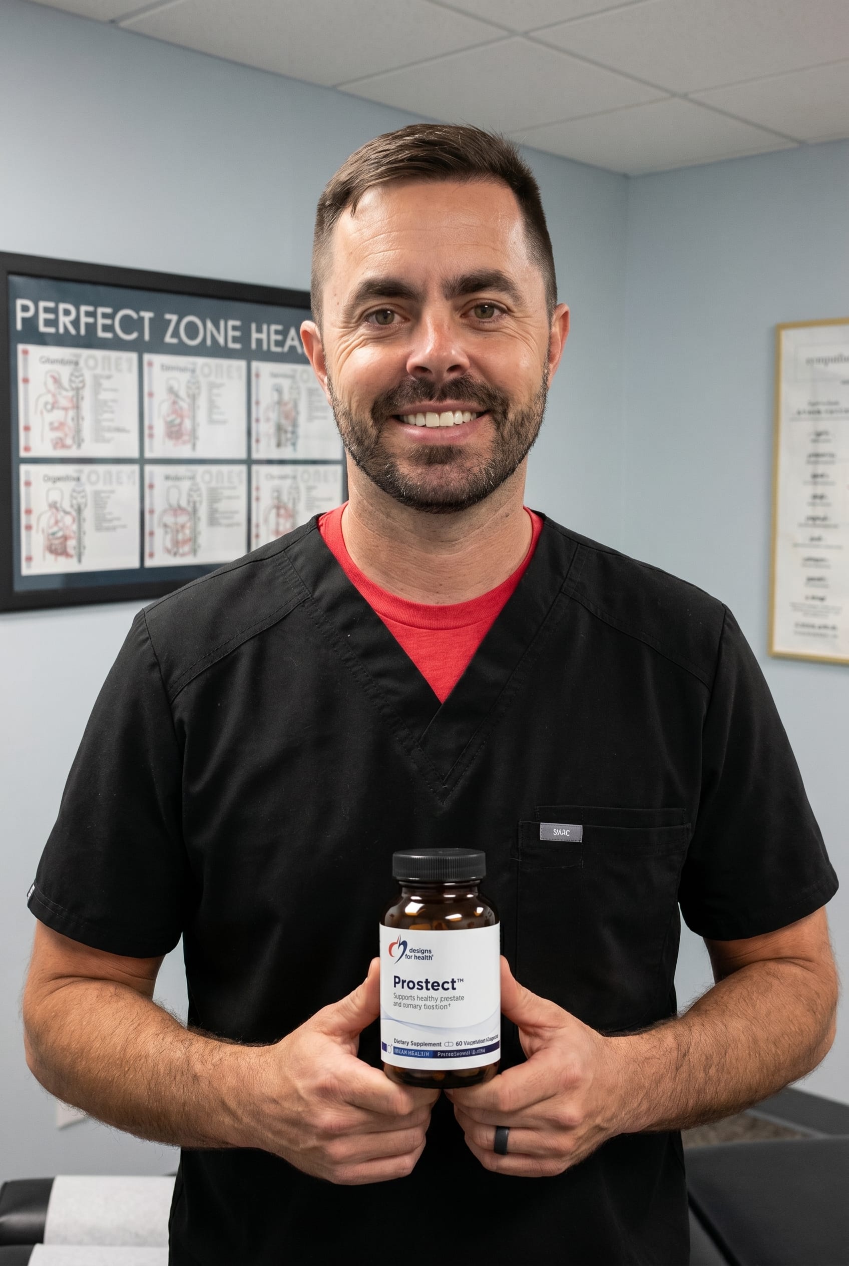 Dr. Bell holding Prostect