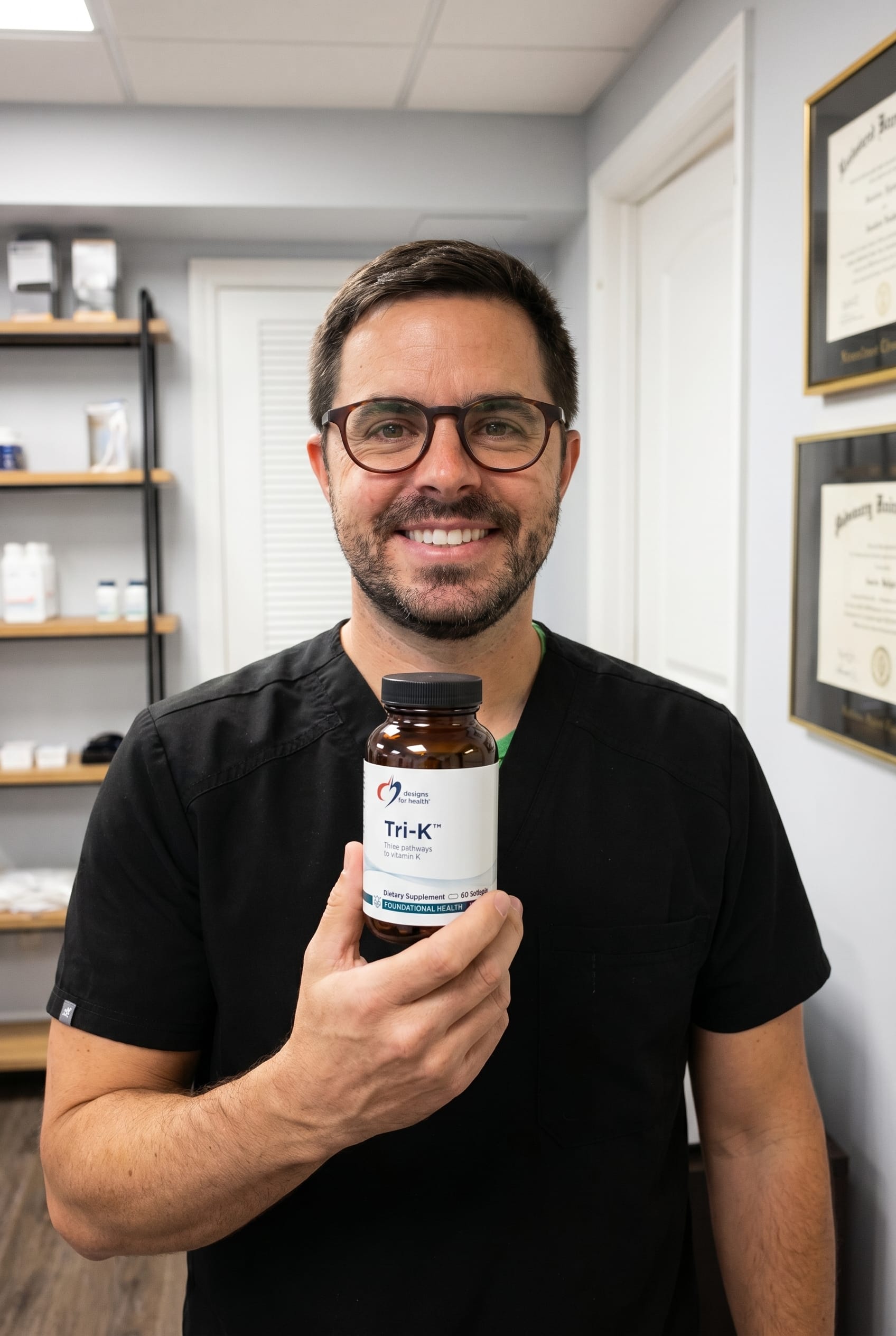 Dr. Bell holding Tri-K