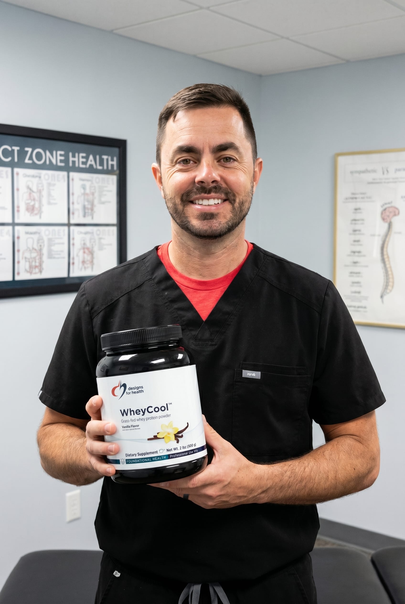Dr. Bell holding WheyCool