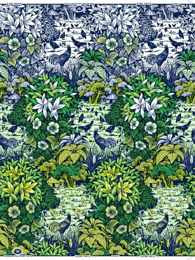 A pattern of chickens and plants
AI-generated content may be incorrect.