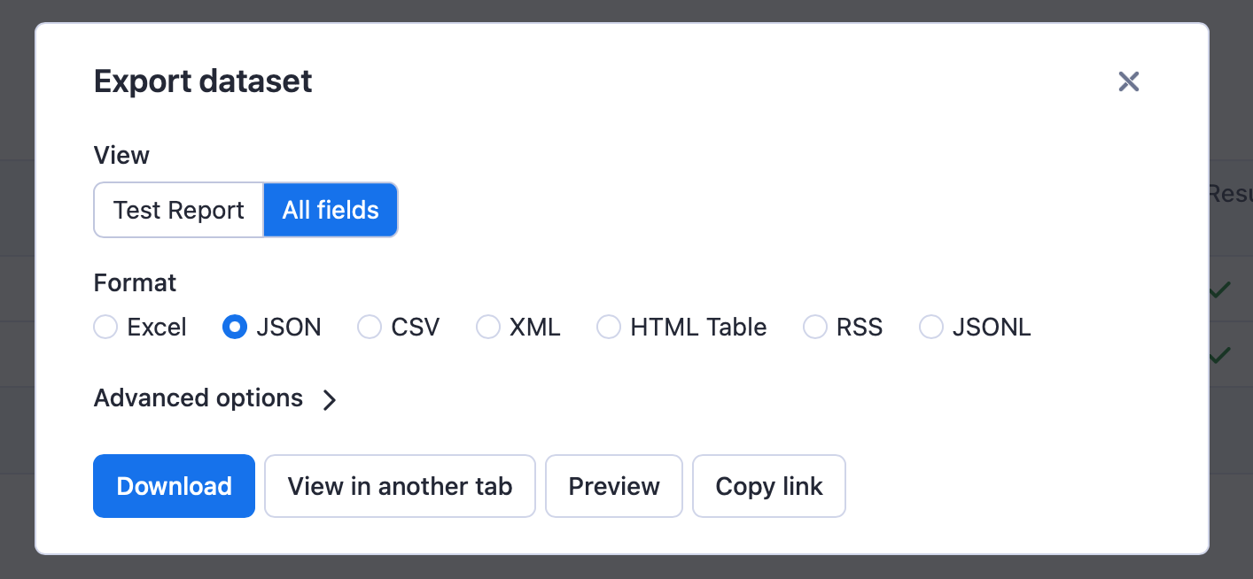 How to run Playwright tests: Export dataset