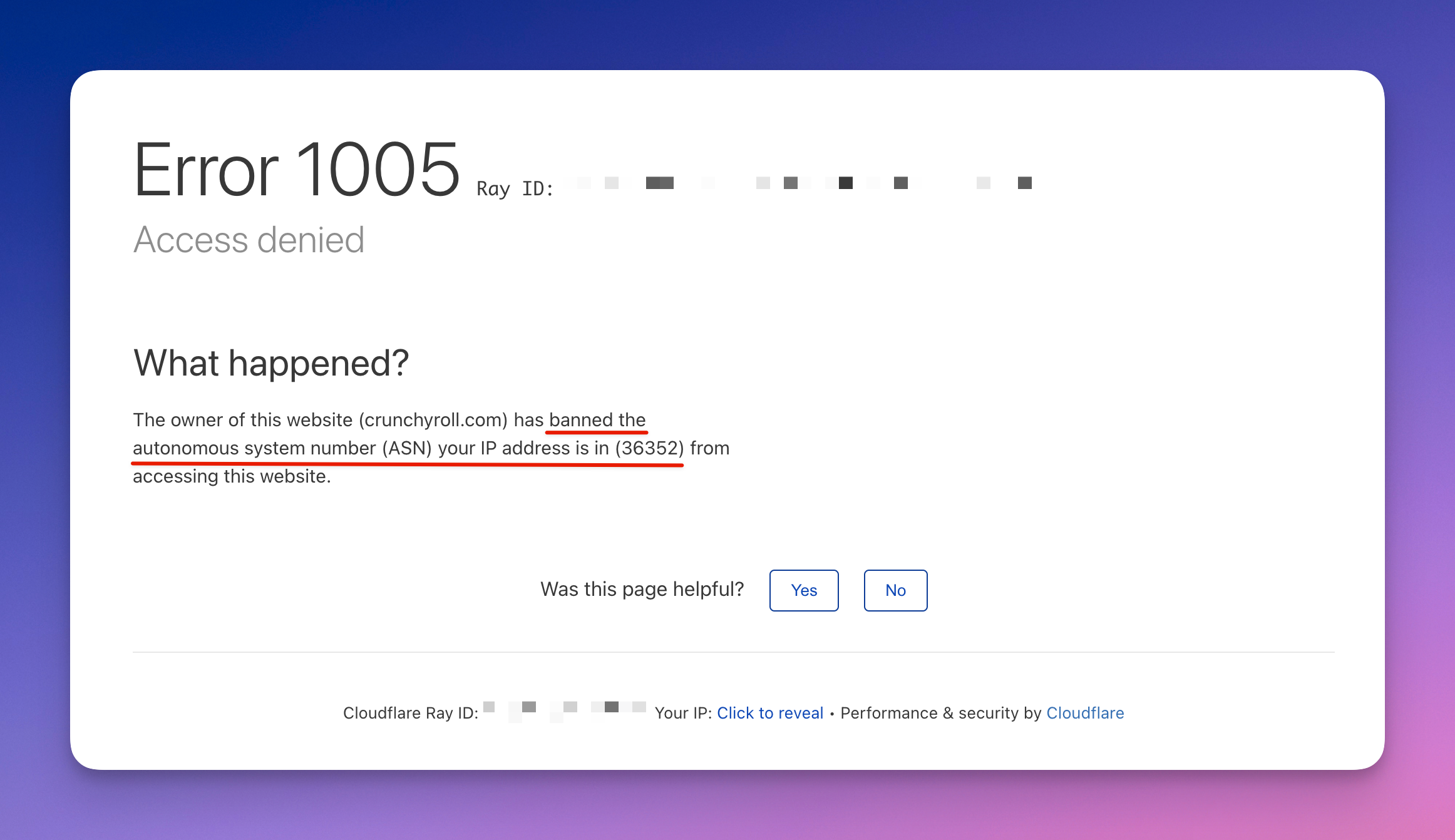Error 1005: getting banned because of using an IP address in a sequence or range