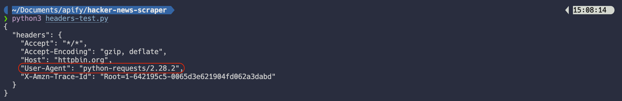 User-Agent request headers without custom parameters