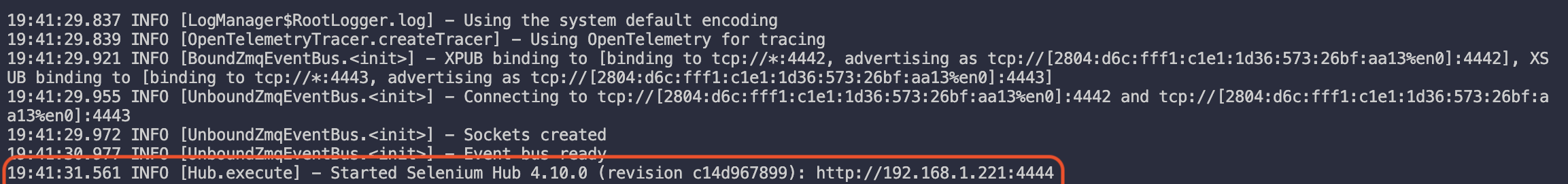 Selenium Grid Hub Local Host