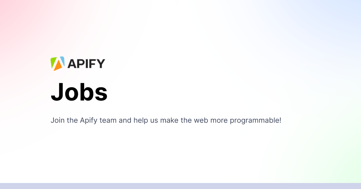 OG image for the career page of the Apify website