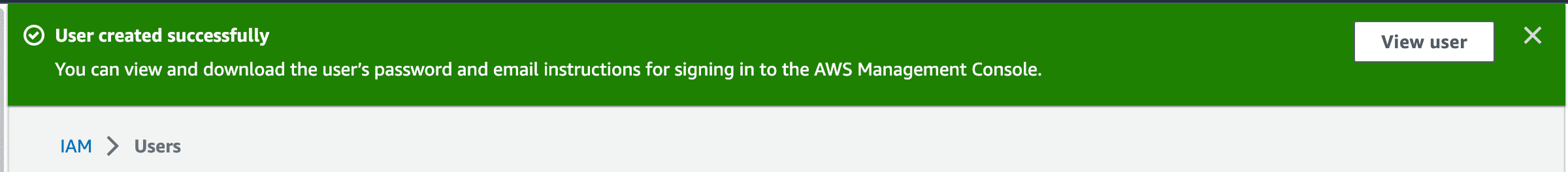 AWS user created