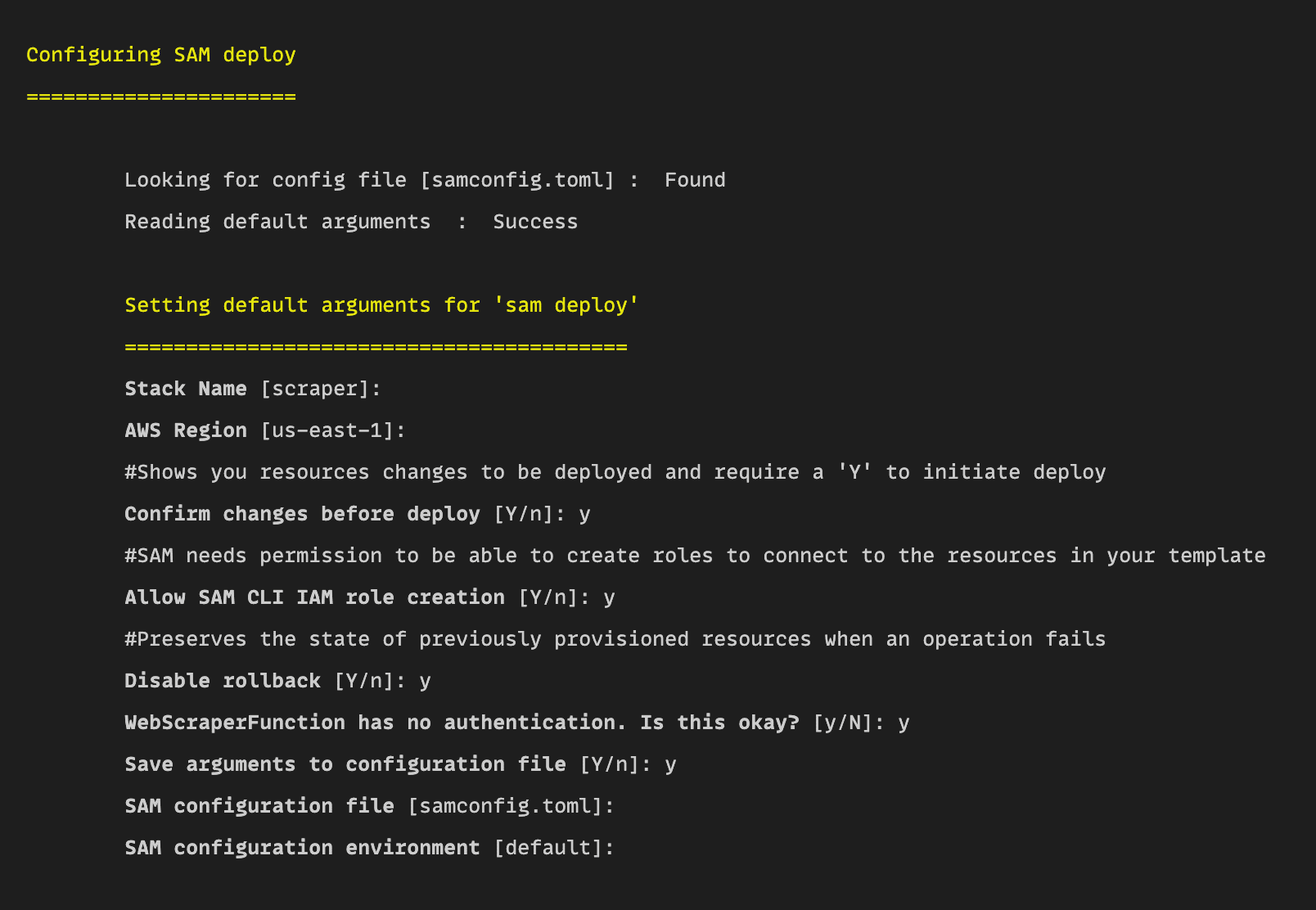 Deploying AWS Lambda function