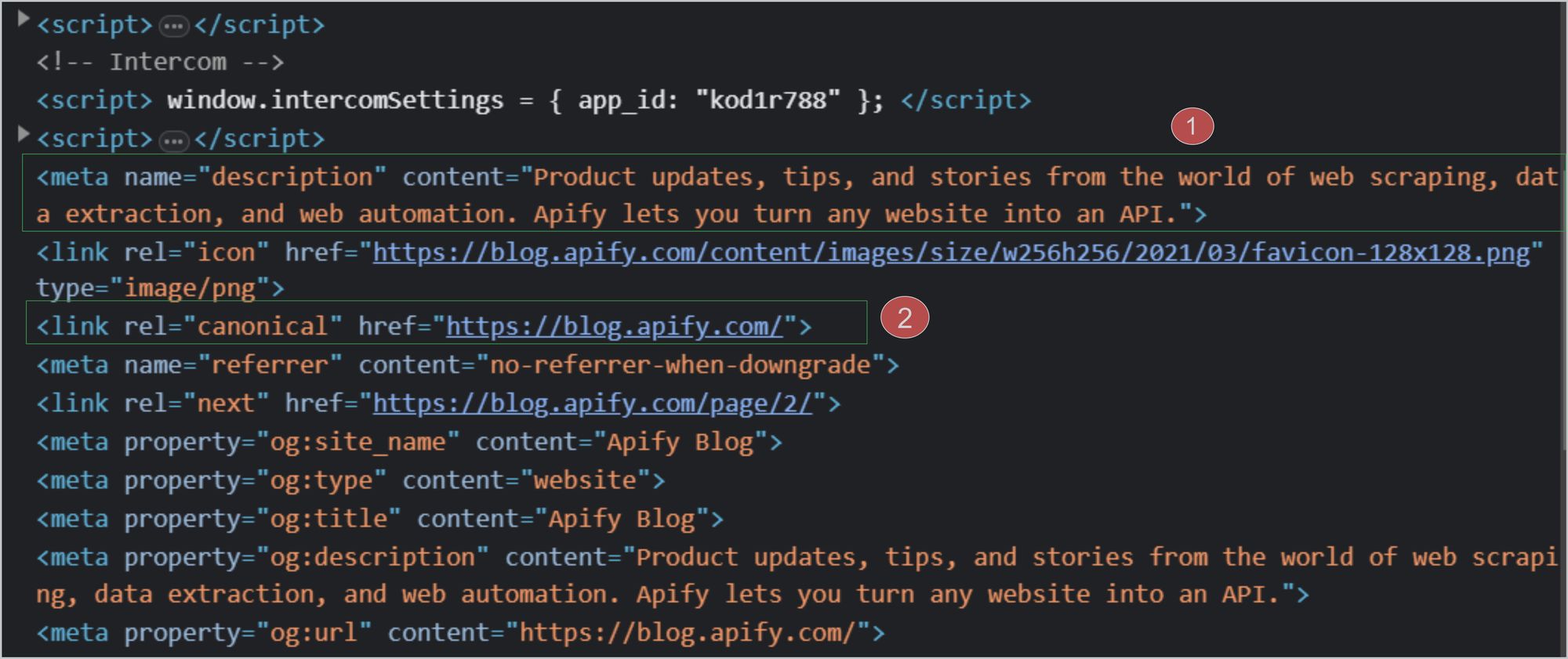 How to parse HTML in Python. Description and canonical tags
