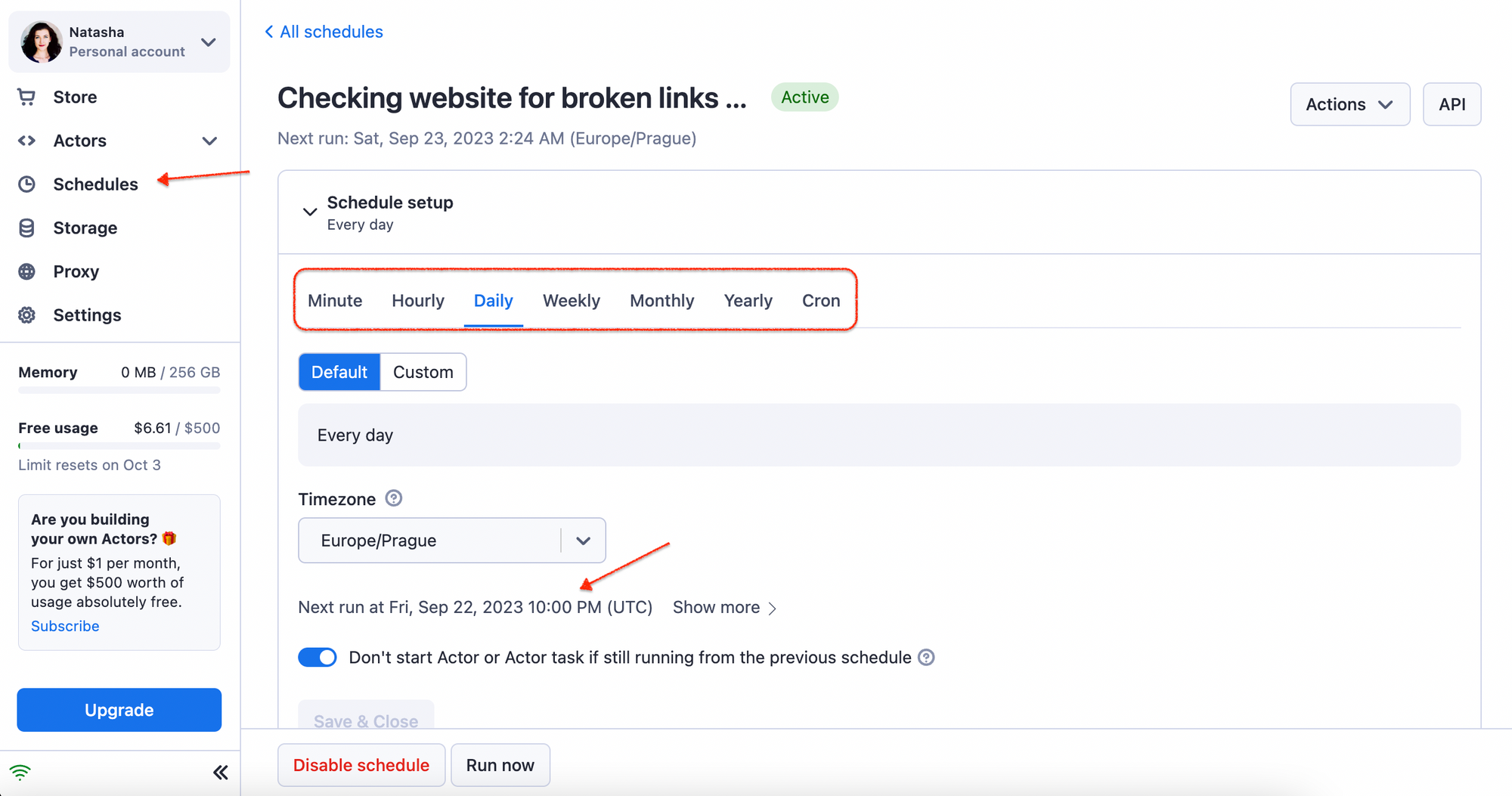 Schedule the Broken Links Checker to run weekly