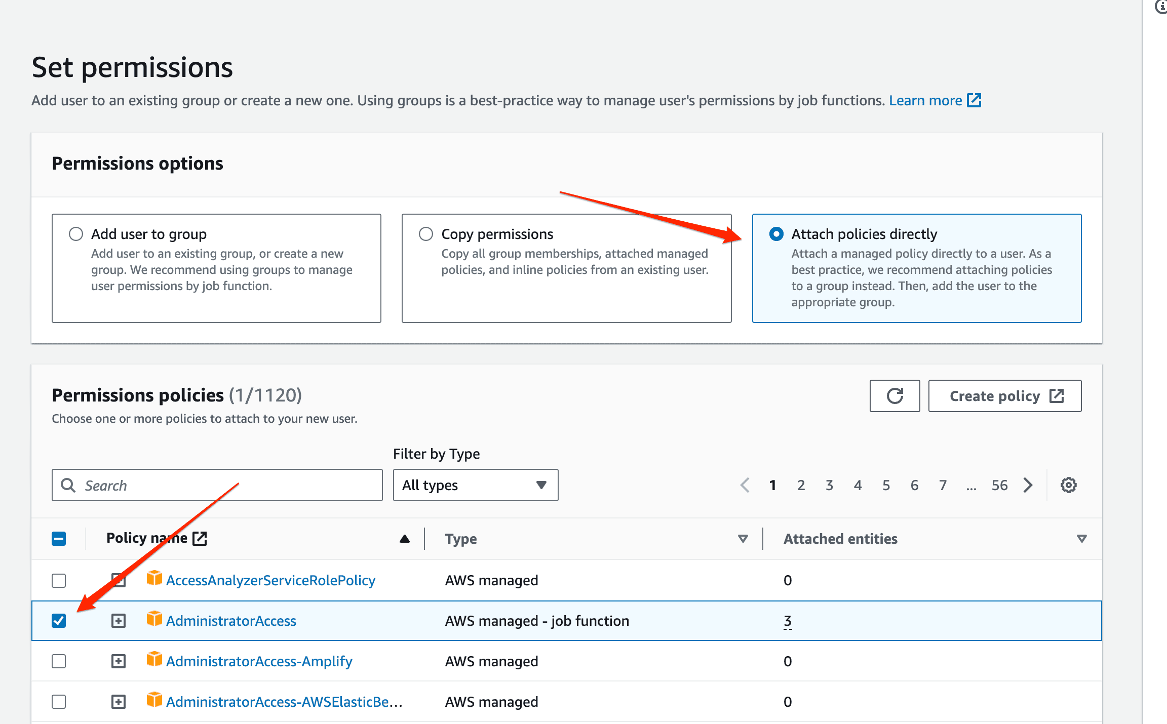 Set permissions AWS Lambda account