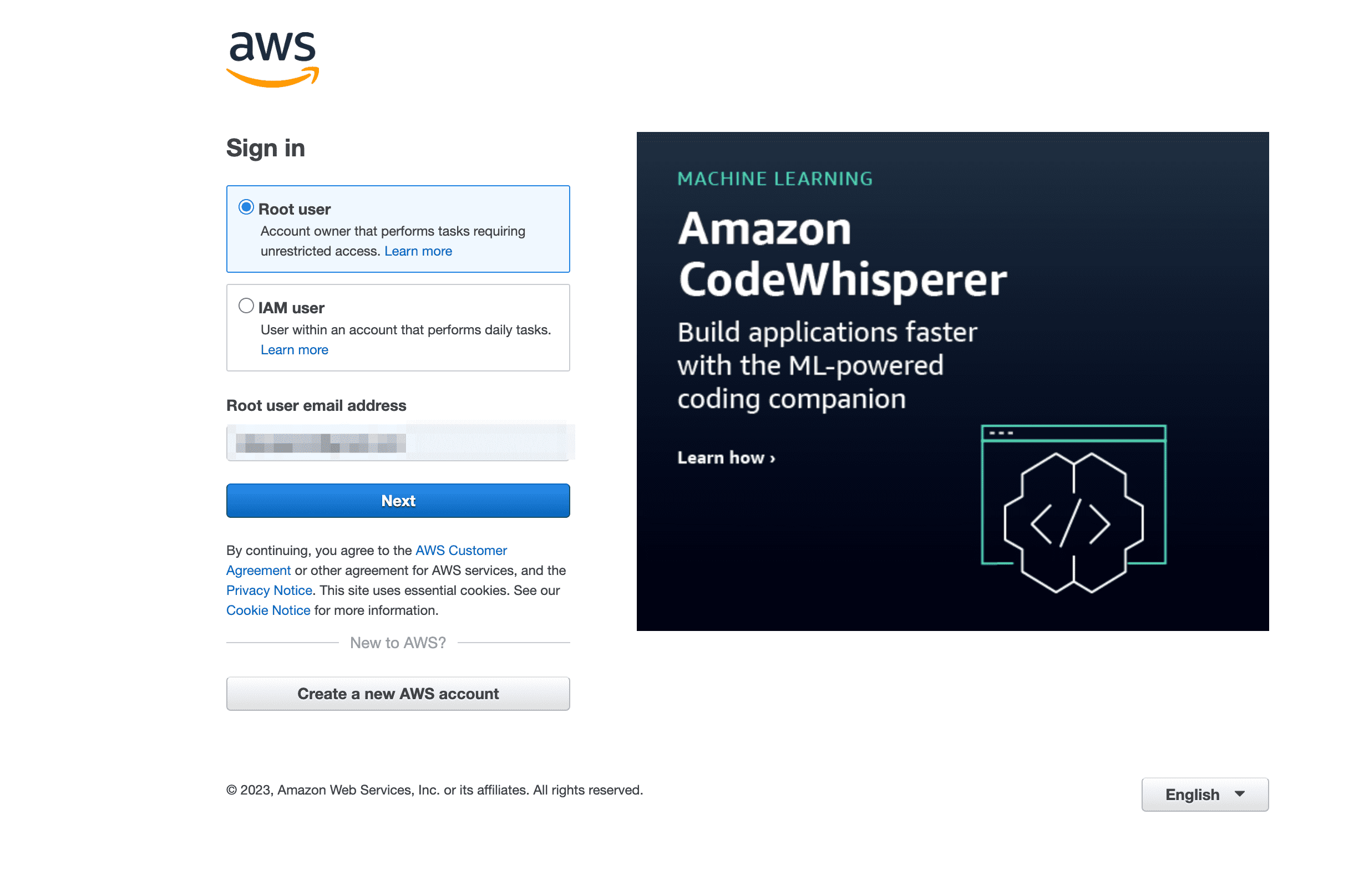User account setup on AWS