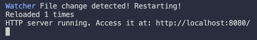 Deno watcher feature: Watcher FIle change detected!