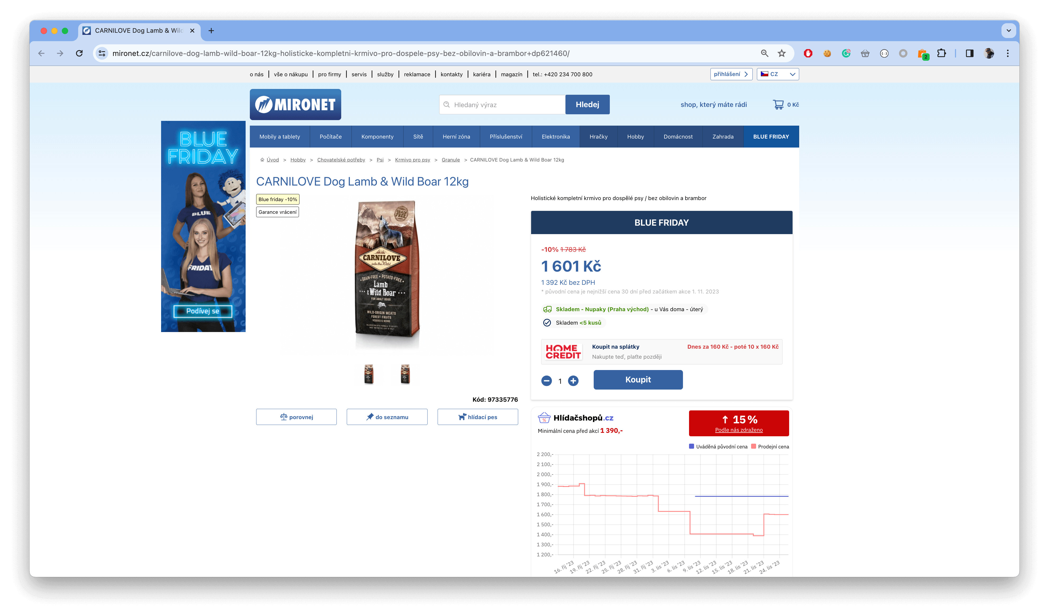 Úprava cen na Mironet.cz při Black Friday 2023