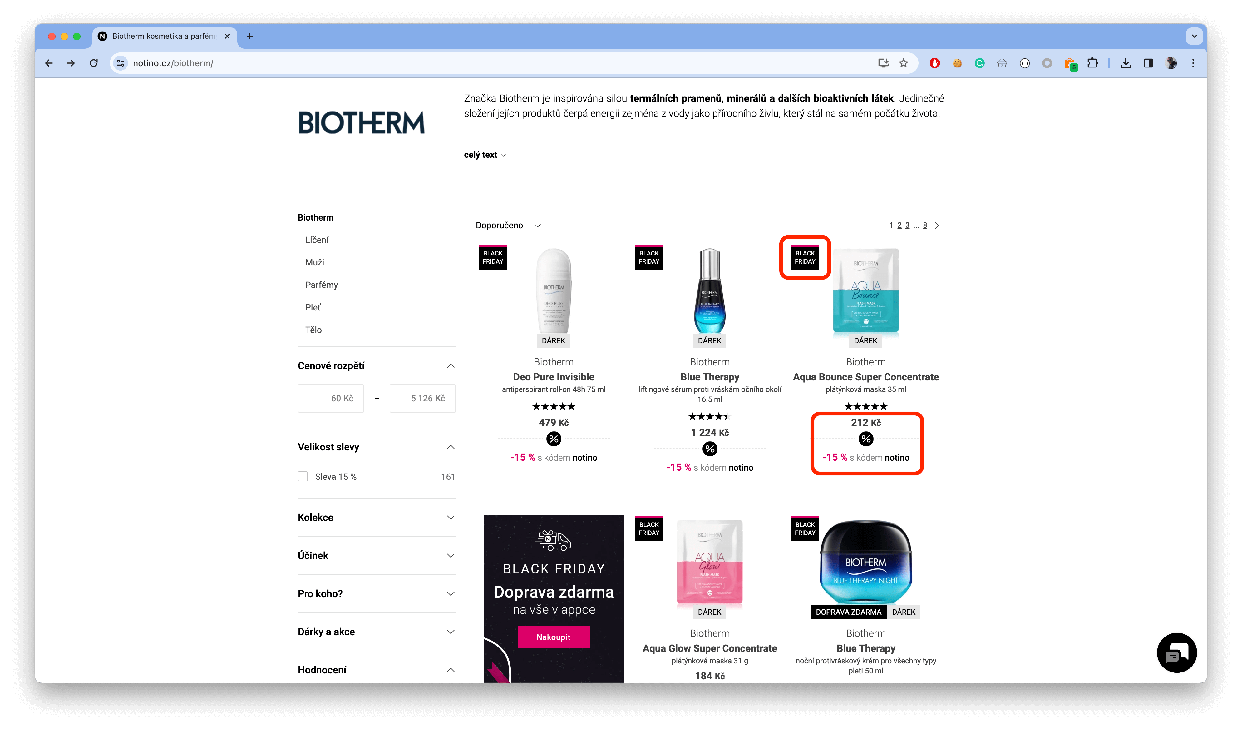 Problémové kupóny na Notino.cz během Black Friday 2023
