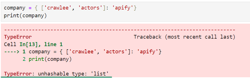 Mutable vs. immutable key types – error example
