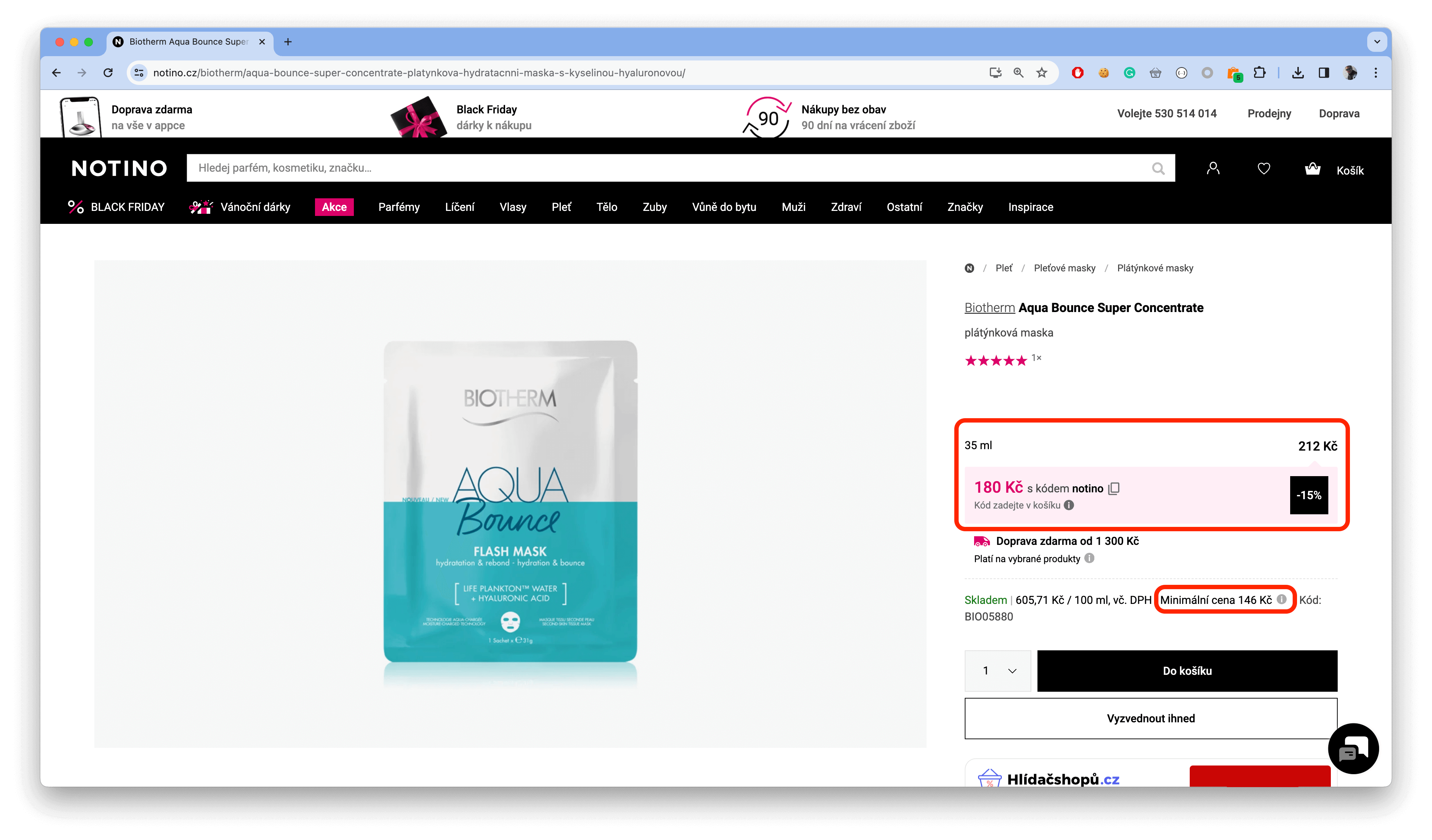 Real discounted price is about 23% higher than before — Notino.cz during Black Friday 2023