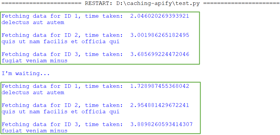 TTLCache fetching data