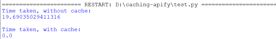 Fibonacci caching execution time