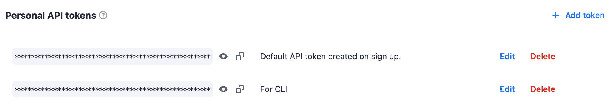 API tokens