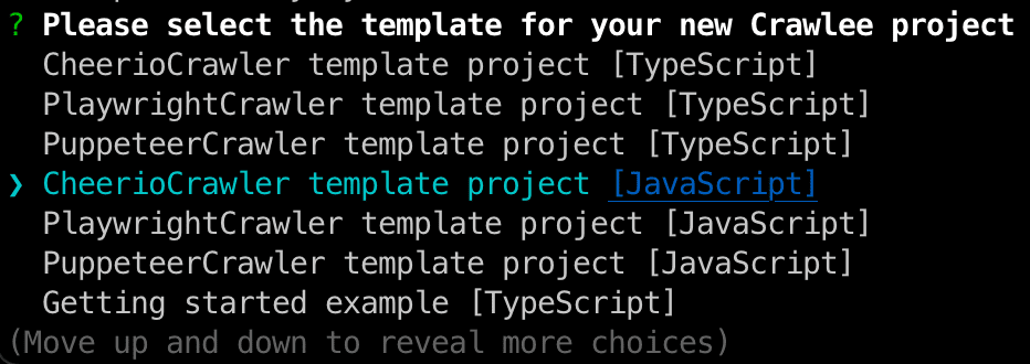 Crawlee CheerioCrawler template