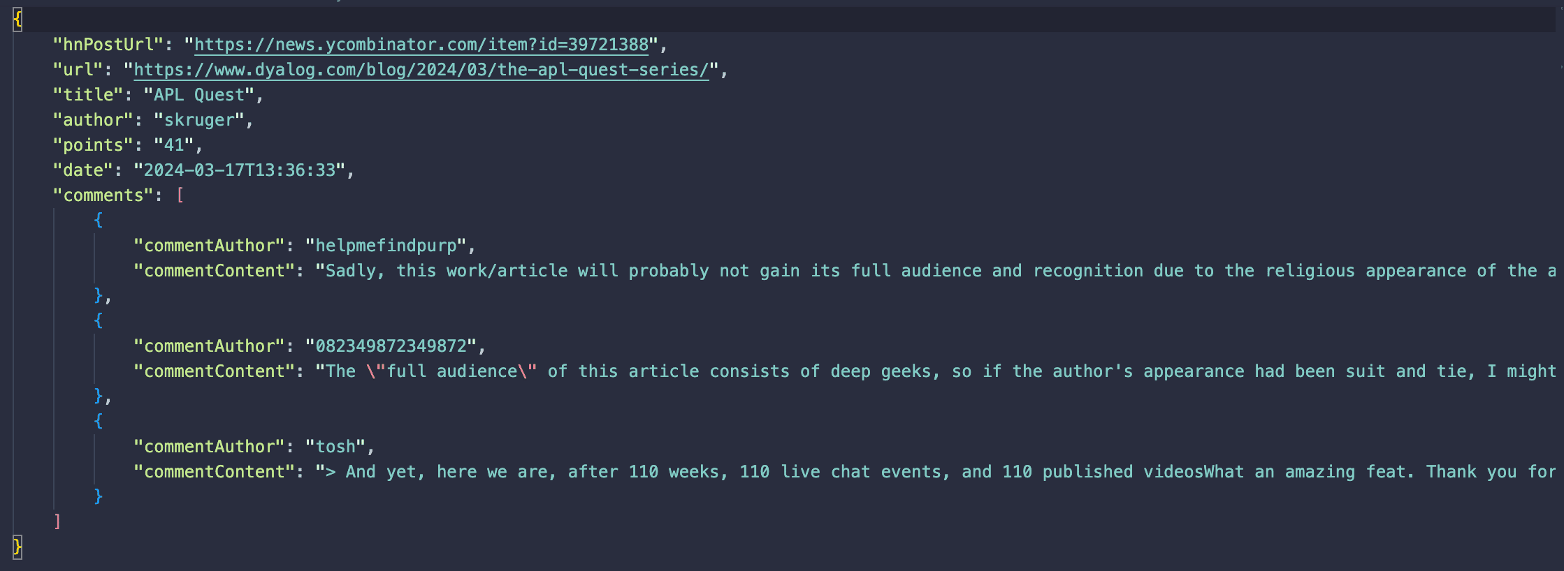 Crawlee dataset folder