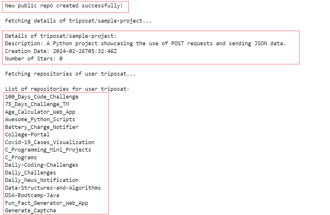 Interacting with GitHub API