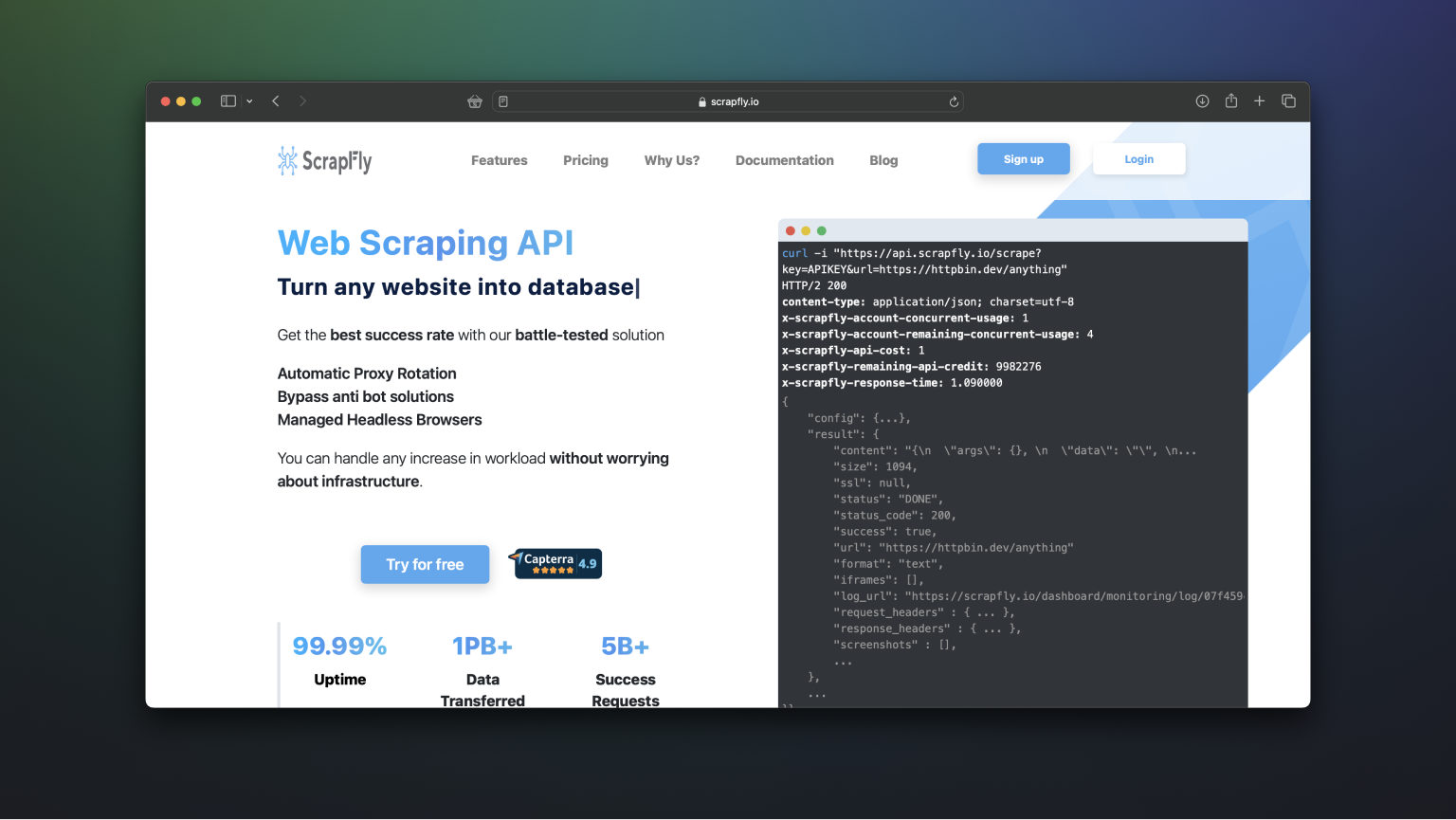 Scrapfly - ScrapingBee alternative