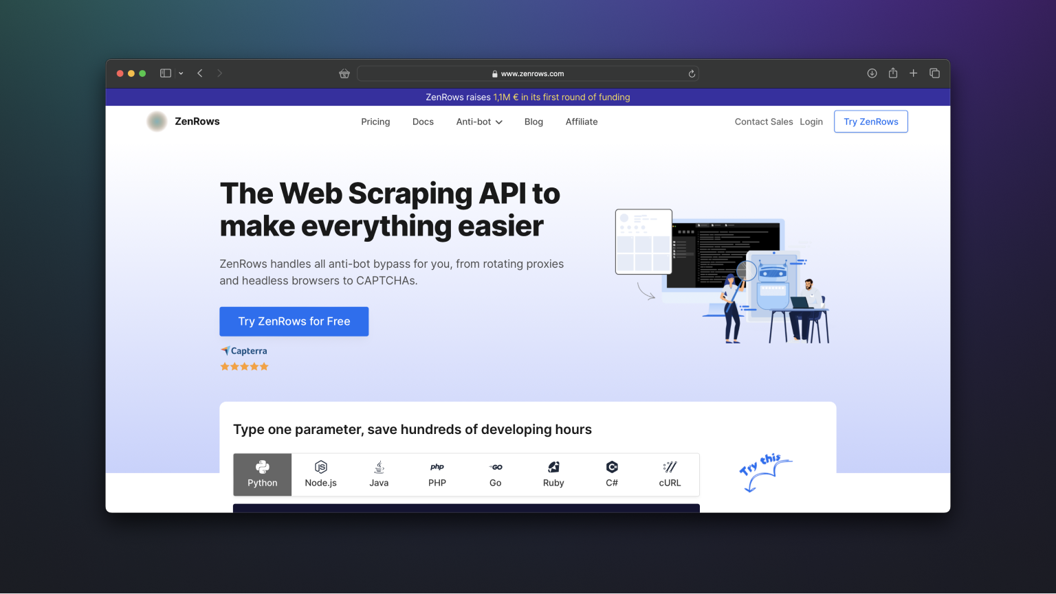 ZenRows - ScrapingBee alternative