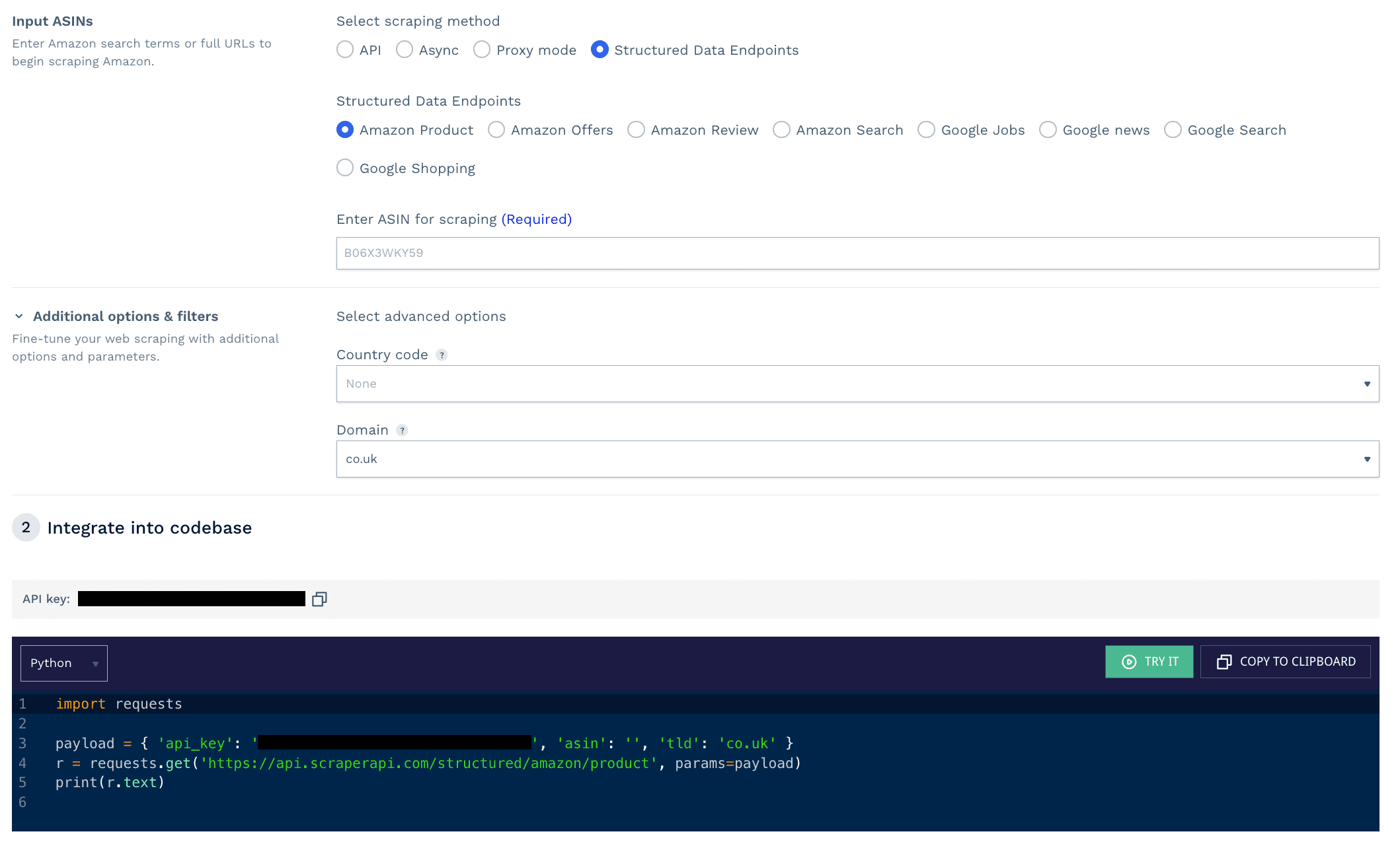 ScraperAPI - structured data endpoints