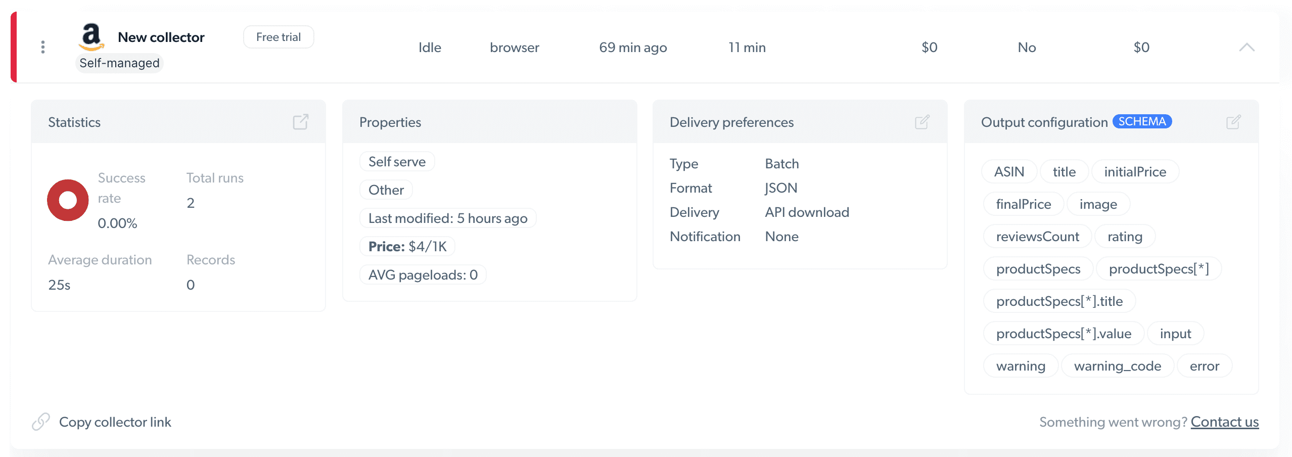 BrightData My Scrapers Tab