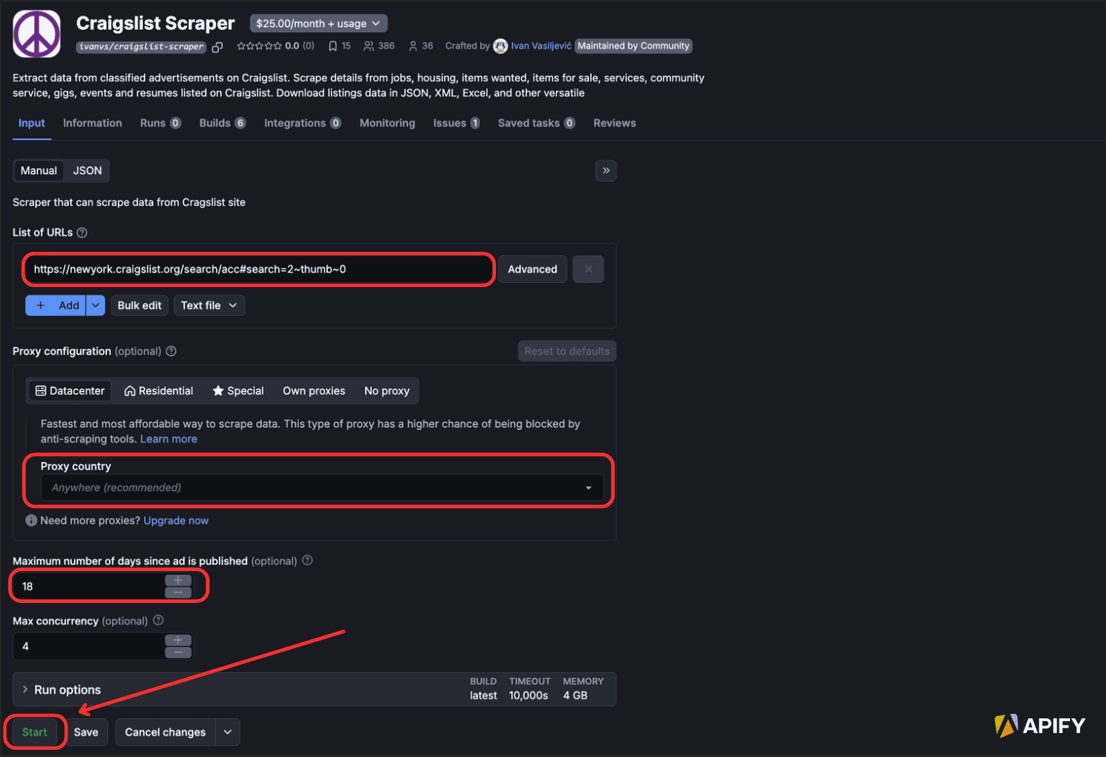 Changing the entries of Craigslist Scraper
